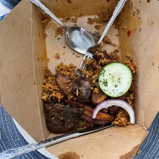 Jollof Rice Platter with goat