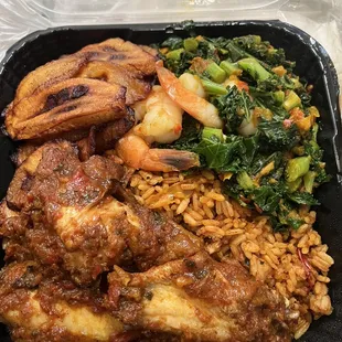 Jollof rice &amp; kale vegetable