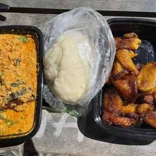 Egwusi soup and pounded yam