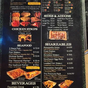 Updated menu as of 5-8-23