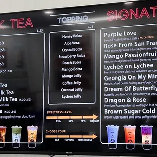 Drink menu