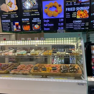 a variety of donuts on display