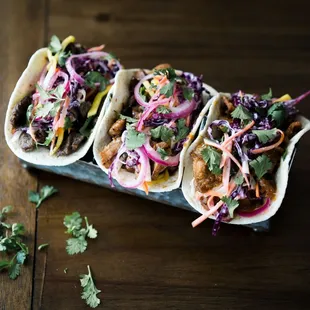 K Tacos- Bulgogi, Chicken, Spicy Pork,etc..