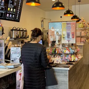 a woman at the counter
