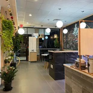 the interior of a coffee shop