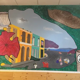 cute mural with the shape of a Coqui frog