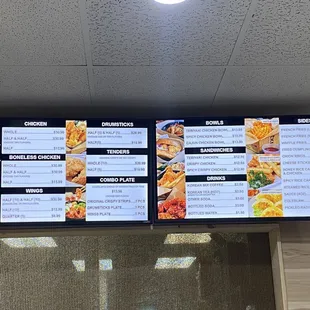 The menu of usual suspects!