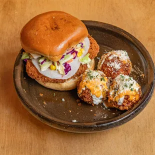 Chicken Sandwich with Kimchi balls
