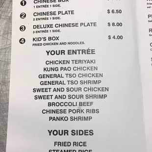 menu