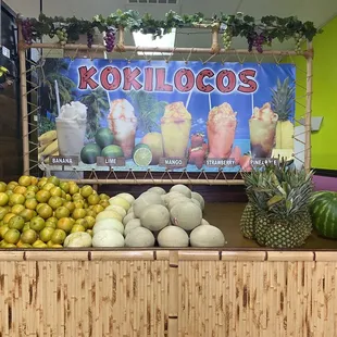 a display of fruits and vegetables