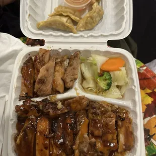 Chicken Teriyaki with 5 Gyoza combo meal for 12.75