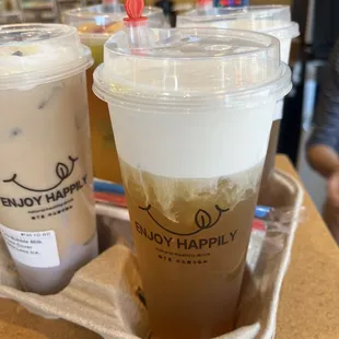 Jasmine green tea with milk foam