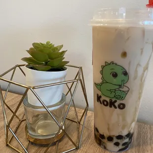 Black MiIk Tea with boba