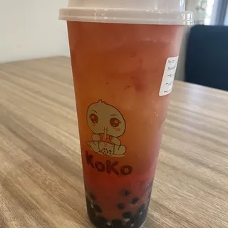 Strawberry Tea with Mango Jelly