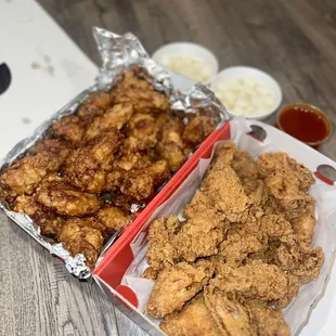 24 soy wings and 24 fried wings! This came out to $60.88
