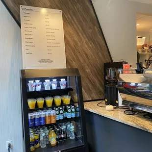 Menu, ready-to-grab drinks