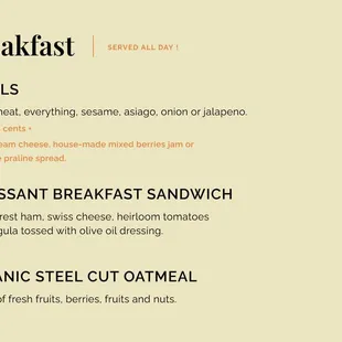 Breakfast Menu at Koko Coffee