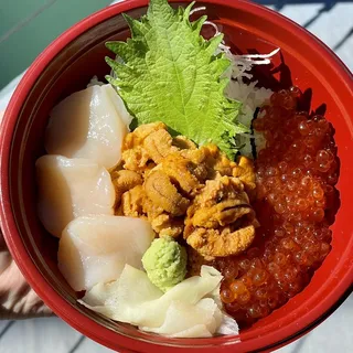Uni, Ikura, Hotate Bowl