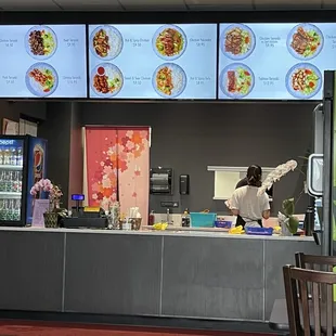 a woman ordering food