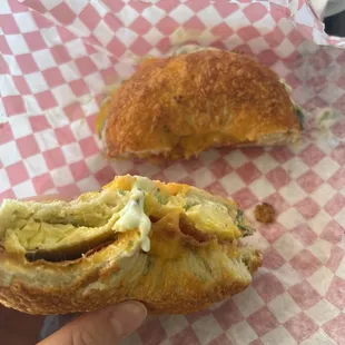 Sunrise w/ bacon add jalapeño cream cheese
