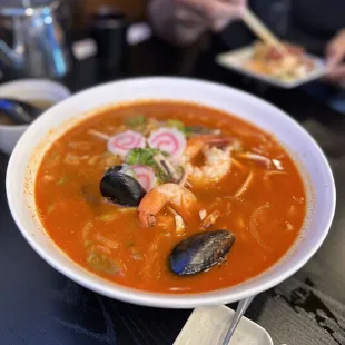 Spicy seafood ramen