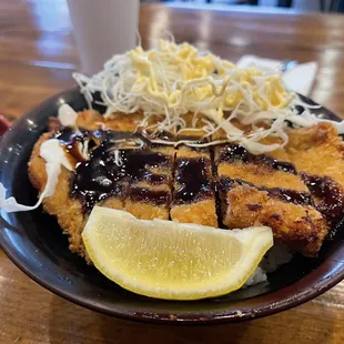 Katsu with sauce rice bowl. Great value and straight up katsu pork over rice. Just the way I like it!