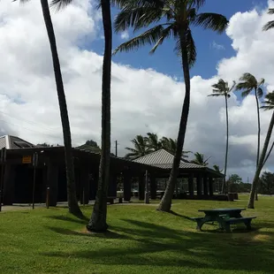 Picnic table,  showers and shade...