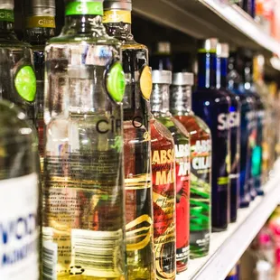 a variety of bottles