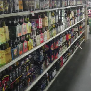 shelves of alcohol