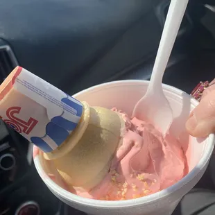 Cone in a cup.