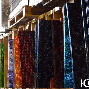 The afternoon sunlight shining through our textured glass in storage.