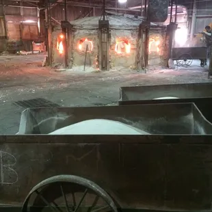 Furnace melting 12 colors of glass