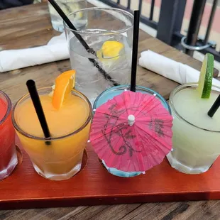 Flight...the blue one tastes like the old school otter pops if you know you know