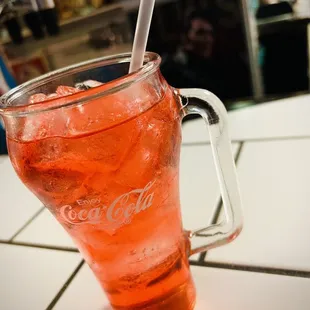 Lots of drink choices including strawberry soda and floats too