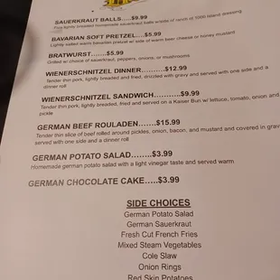 German fest menu