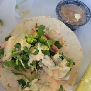 Fish tacos w grouper.