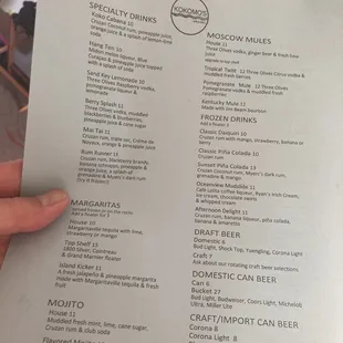 menu