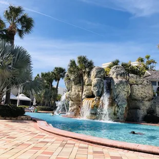 Pool next to restaurant