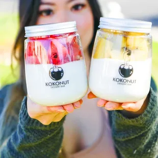 Coconut Pudding w/ Watermelon, Coconut Pudding w/ Golden Kiw | ig: @irenaeats