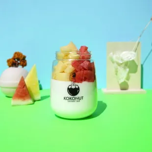 Watermelon Coconut Pudding