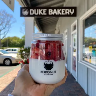 Coconut Pudding w/ Strawberry