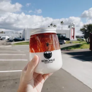 Coconut Pudding w/ Peach Gum