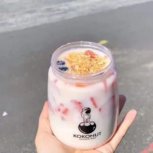 Coconut Pudding w/ Mixed Fruit