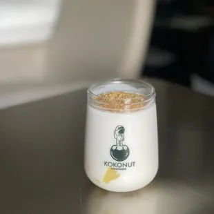 a jar of yogurt