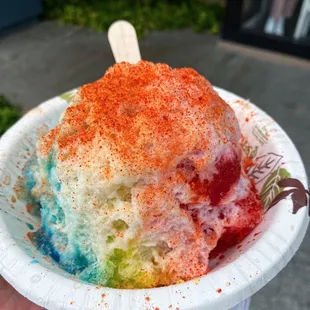 rainbow with condensed milk and li hing