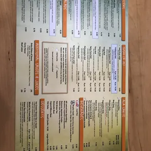 menu