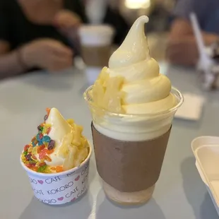 POG slush float with dole whip and dole whip with fruity pebbles