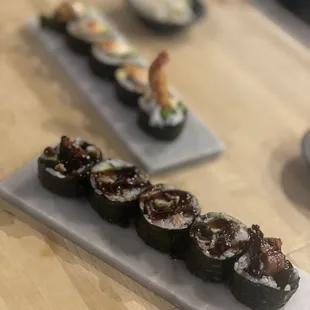 Ebi and unagi maki