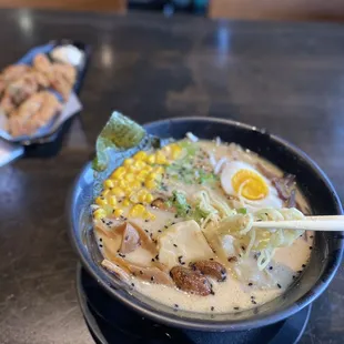 Tonkotsu Ramen add corns and tofu