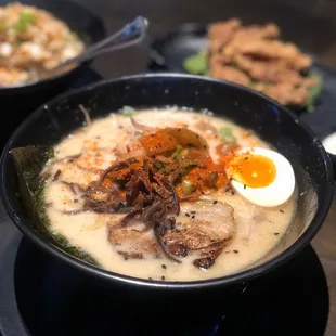 Tonkotsu Ramen, Chashu Fried Rice, &amp; Chicken Karaage